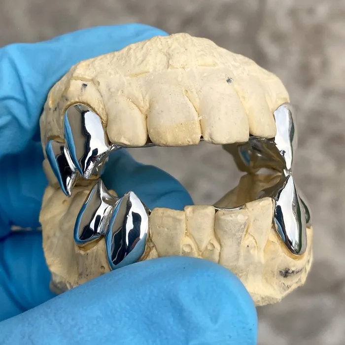 Rings 925 Sterling Silver Double Canine Vampire Fangs Custom Grillz Bling Cartel Admin