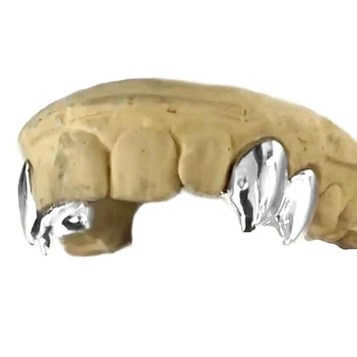 Rings 925 Sterling Silver Double Canine Vampire Fangs Custom Grillz Bling Cartel Admin