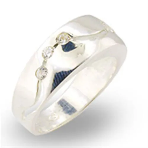 Rings Alamode 30336 HighPolished 925 Sterling Silver Ring with AAA Grade CZ in Clear Rings Alamode 30336 HighPolished 925 Sterling Silver Ring with AAA Grade CZ in Clear