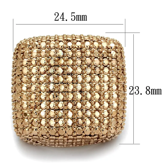 Rings Alamode 3W934 IP Rose GoldIon Plating Brass Ring with AAA Grade CZ in Metallic Light Gold