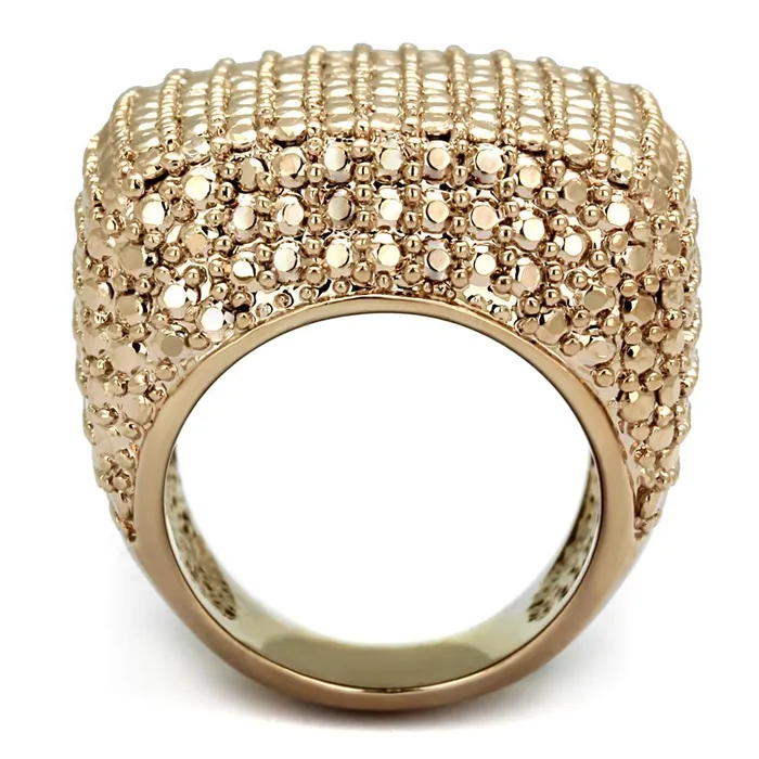 Rings Alamode 3W934 IP Rose GoldIon Plating Brass Ring with AAA Grade CZ in Metallic Light Gold