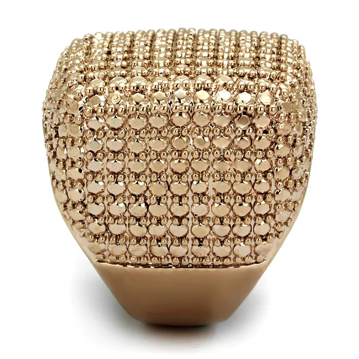 Rings Alamode 3W934 IP Rose GoldIon Plating Brass Ring with AAA Grade CZ in Metallic Light Gold