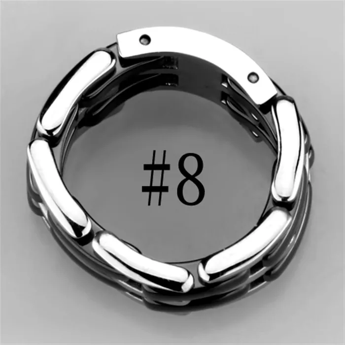 Rings Alamode 3W974 High polished no plating Stainless Steel Ring with Ceramic in Jet