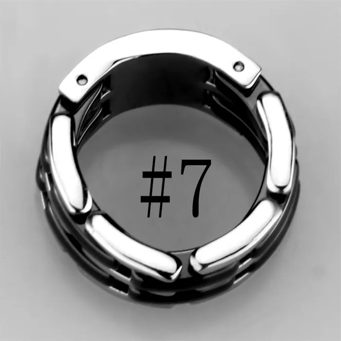 Rings Alamode 3W974 High polished no plating Stainless Steel Ring with Ceramic in Jet