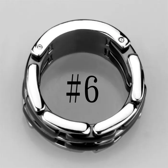 Rings Alamode 3W974 High polished no plating Stainless Steel Ring with Ceramic in Jet