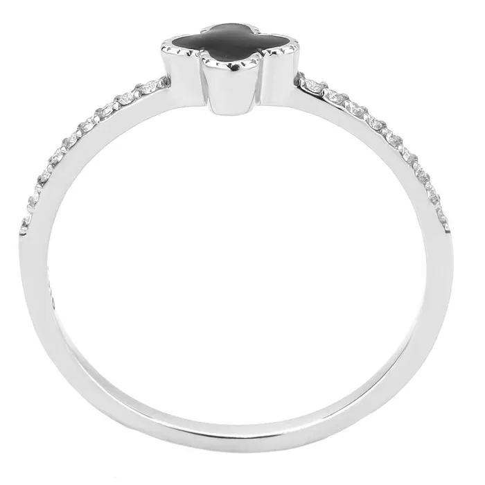 Rings Alamode DA320 No Plating Stainless Steel Ring with Epoxy in Jet