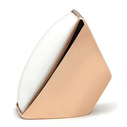 Rings Alamode GL164 IP Rose GoldIon Plating Brass Ring with Synthetic Synthetic Stone in White