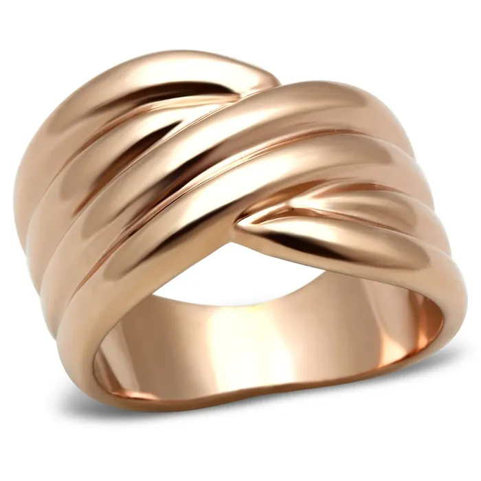 Rings Alamode GL205 IP Rose GoldIon Plating Brass Ring with No Stone