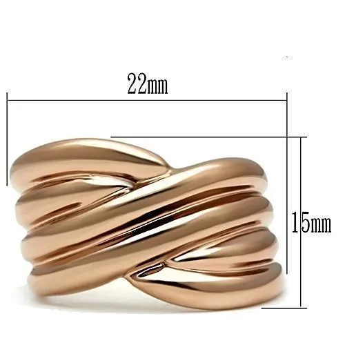 Rings Alamode GL205 IP Rose GoldIon Plating Brass Ring with No Stone
