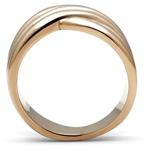 Rings Alamode GL205 IP Rose GoldIon Plating Brass Ring with No Stone