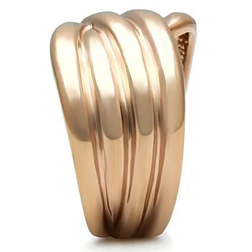 Rings Alamode GL205 IP Rose GoldIon Plating Brass Ring with No Stone