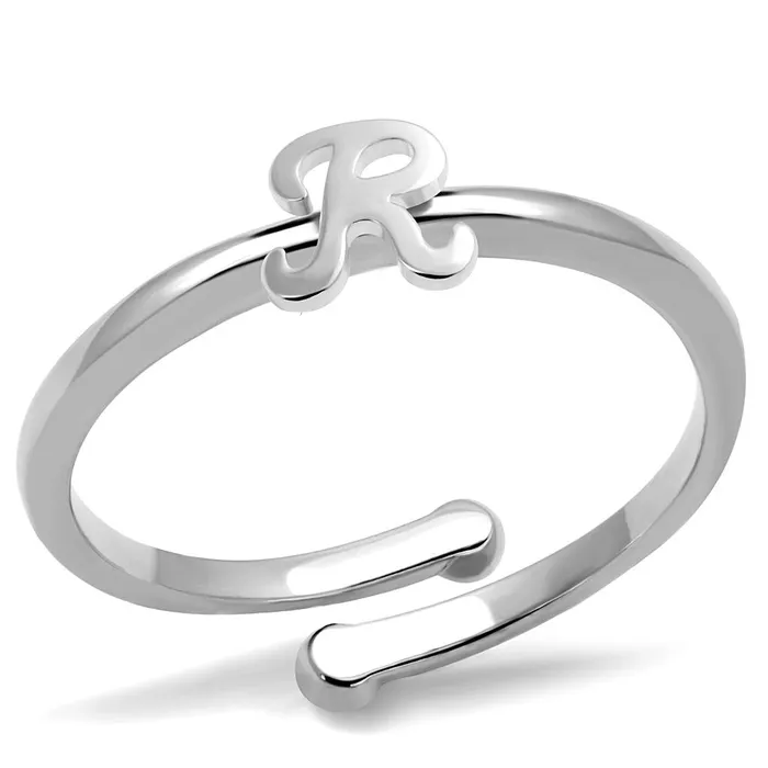 Rings Alamode LO3995 Rhodium Brass Ring with No Stone