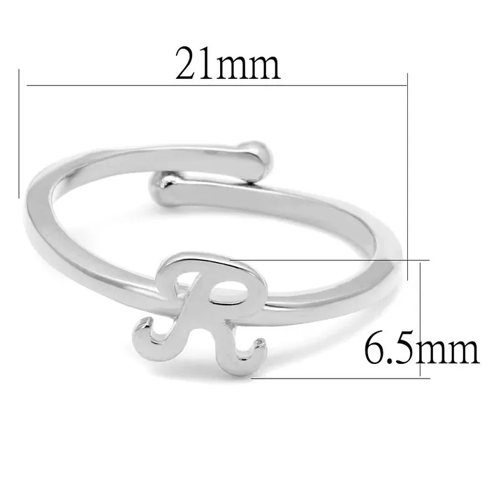 Rings Alamode LO3995 Rhodium Brass Ring with No Stone