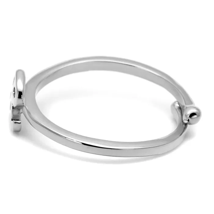 Rings Alamode LO3995 Rhodium Brass Ring with No Stone