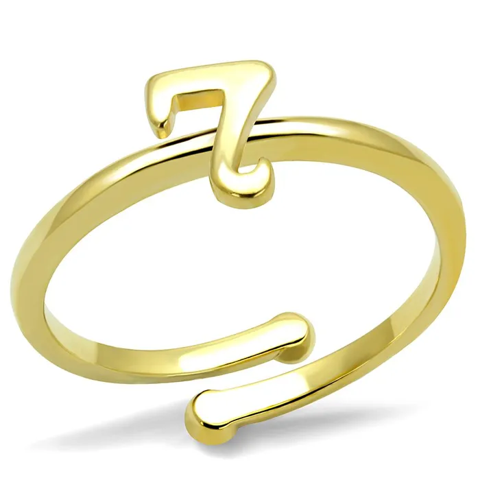 Rings Alamode LO4004 Flash Gold Brass Ring with No Stone