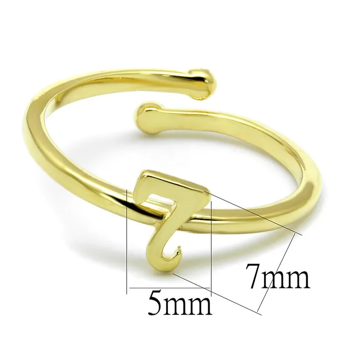 Rings Alamode LO4004 Flash Gold Brass Ring with No Stone