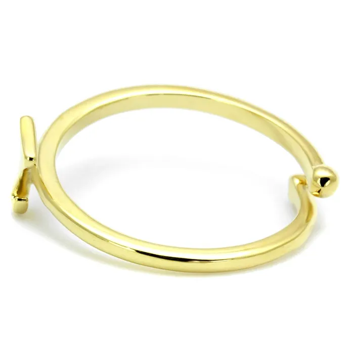 Rings Alamode LO4004 Flash Gold Brass Ring with No Stone