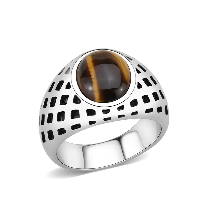 Rings Alamode TK3875 High polished no plating Stainless Steel Ring with Synthetic in Topaz Rings Alamode TK3875 High polished no plating Stainless Steel Ring with Synthetic in Topaz