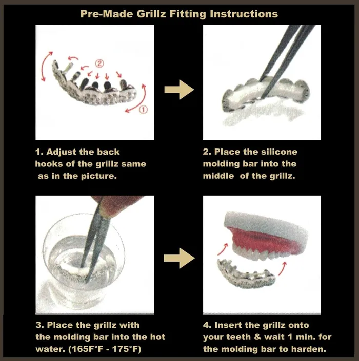 Rings Bling Cartel Admin Silver Tone CZ Iced Six on Six Teeth Grillz Set