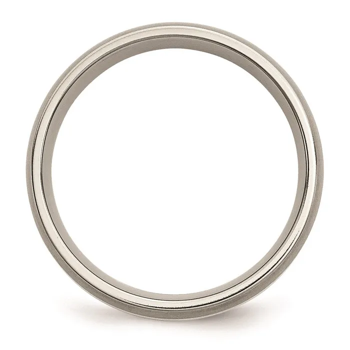Rings Chisel Titanium Sterling Silver Inlay 6mm Brushed Band TB210 Rings Chisel Titanium Sterling Silver Inlay 6mm Brushed Band TB210