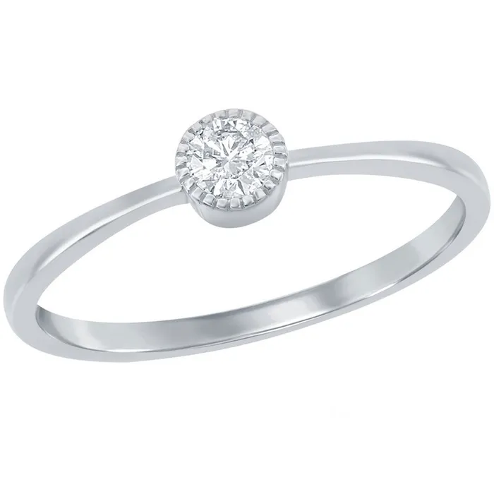Rings Classic Classic Womens Sterling Silver BezelSet CZ Ring W2751