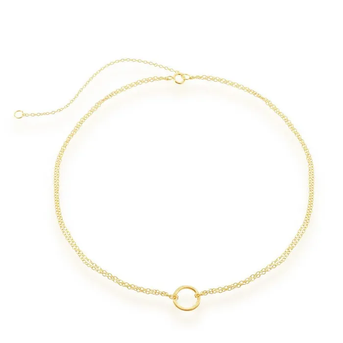 Rings Classic Sterling Silver GP Double Strand with Open Circle Choker
