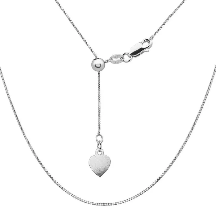 Rings Classic Sterling Silver Rhodium Plated Adjustable Box Chain