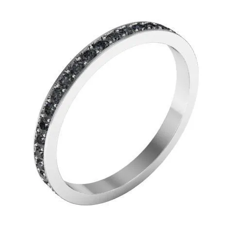 Rings deBebians Black Diamond Pave Eternity Ring 050 cttw