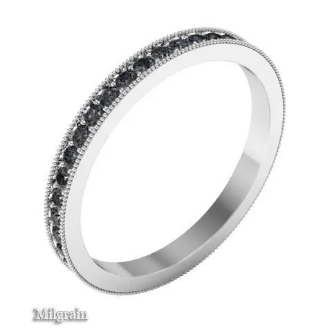 Rings deBebians Black Diamond Pave Eternity Ring 050 cttw