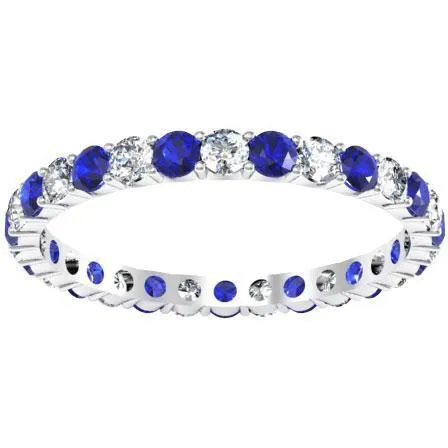 Rings deBebians Diamond Eternity Wedding Ring with Sapphires 100cttw