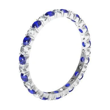 Rings deBebians Diamond Eternity Wedding Ring with Sapphires 100cttw