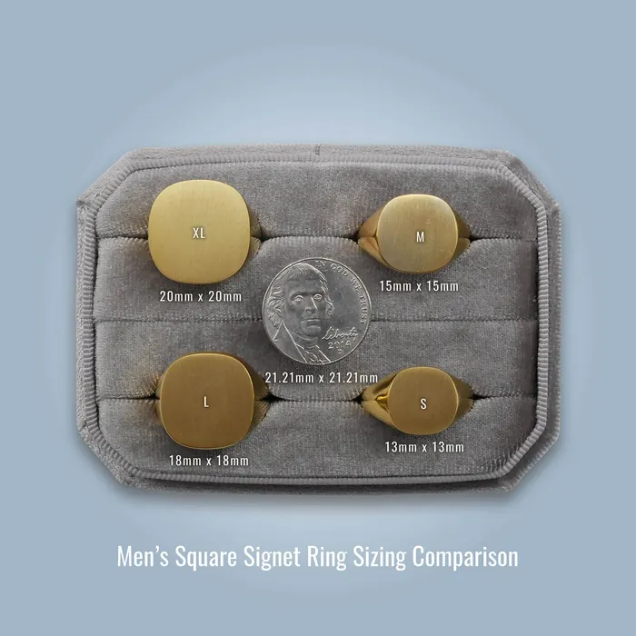 Rings deBebians Mens Square Signet Ring Extra Large