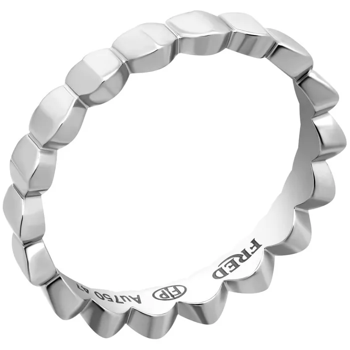 Rings Fred of Paris Fred of Paris Womens Ring Une Ile Dor 18k White Gold Band Size 6 4B0739052