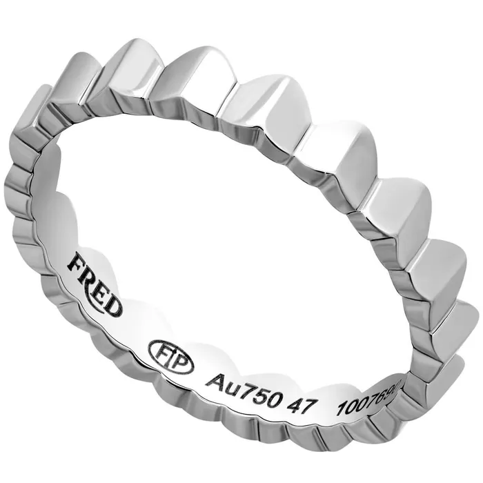 Rings Fred of Paris Fred of Paris Womens Ring Une Ile Dor 18k White Gold Band Size 6 4B0739052