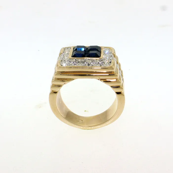 Rings LO5M252 Ion Gold Plating Brass Ring with Synthetic Glass in Montana Alamode
