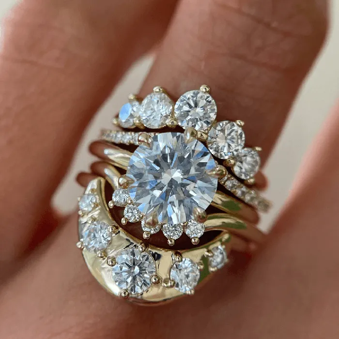Rings Marrow Fine White Diamond Simple Wave Band Rings Marrow Fine White Diamond Simple Wave Band