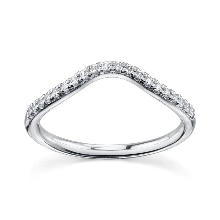 Rings Marrow Fine White Diamond Simple Wave Band Rings Marrow Fine White Diamond Simple Wave Band
