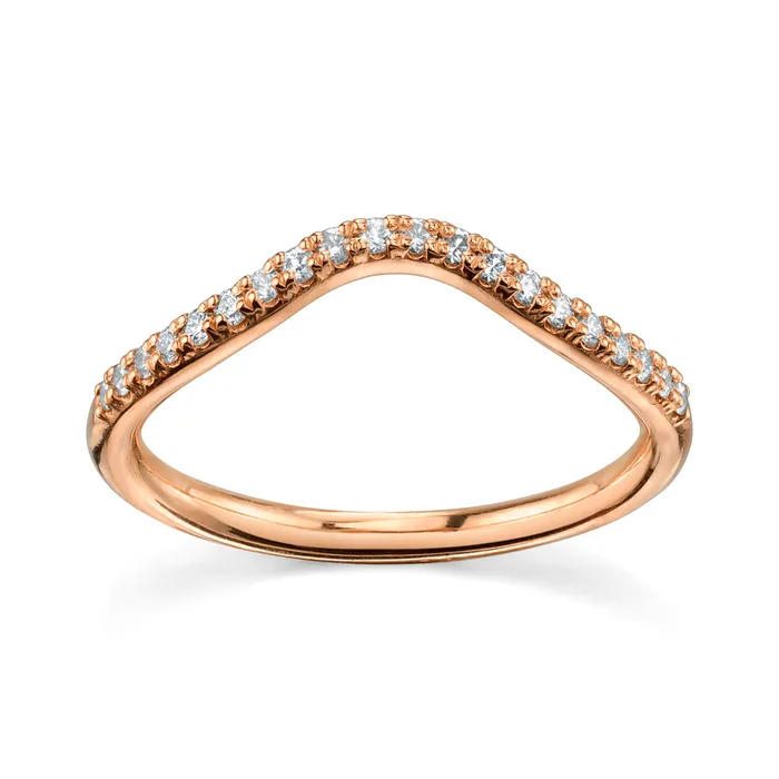 Rings Marrow Fine White Diamond Simple Wave Band Rings Marrow Fine White Diamond Simple Wave Band