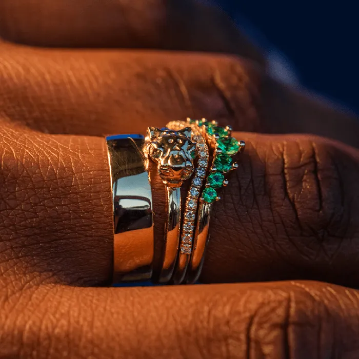Rings Marrow Fine White Diamond Simple Wave Band Rings Marrow Fine White Diamond Simple Wave Band