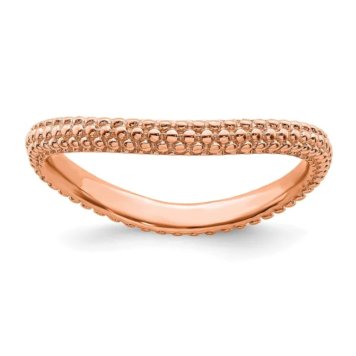 Rings Stackable Expressions Sterling Silver Stackable Expressions Polished Pinkplated Wave Ring QSK686 Rings Stackable Expressions Sterling Silver Stackable Expressions Polished Pinkplated Wave Ring QSK686