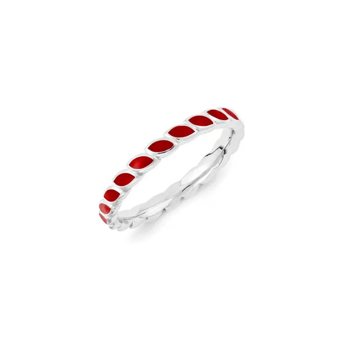 Rings Stackable Expressions Sterling Silver Stackable Expressions Red Enameled Ring QSK1376 Rings Stackable Expressions Sterling Silver Stackable Expressions Red Enameled Ring QSK1376