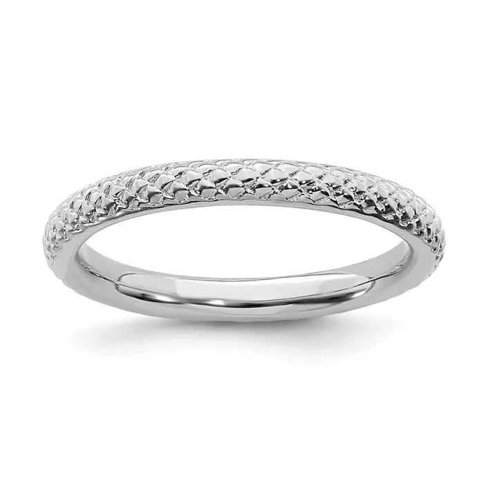 Rings Stackable Expressions Sterling Silver Stackable Expressions Rhodium Cable Ring QSK203 Rings Stackable Expressions Sterling Silver Stackable Expressions Rhodium Cable Ring QSK203