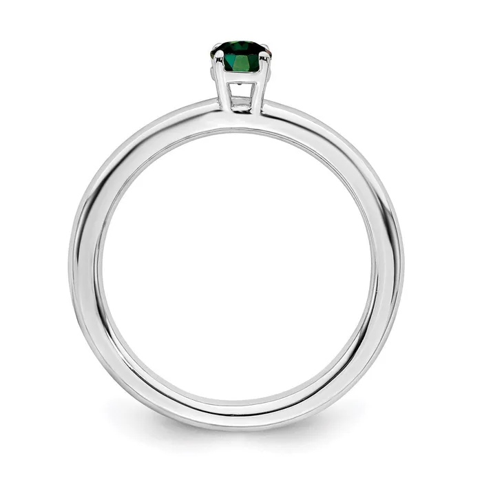 Rings Stackable Expressions Sterling Silver Stackable Expressions Rhodium Cr Emerald Ring QSK1903 Rings Stackable Expressions Sterling Silver Stackable Expressions Rhodium Cr Emerald Ring QSK1903
