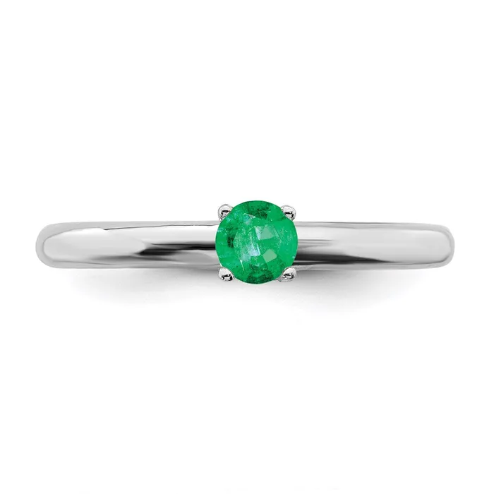 Rings Stackable Expressions Sterling Silver Stackable Expressions Rhodium Cr Emerald Ring QSK1903 Rings Stackable Expressions Sterling Silver Stackable Expressions Rhodium Cr Emerald Ring QSK1903
