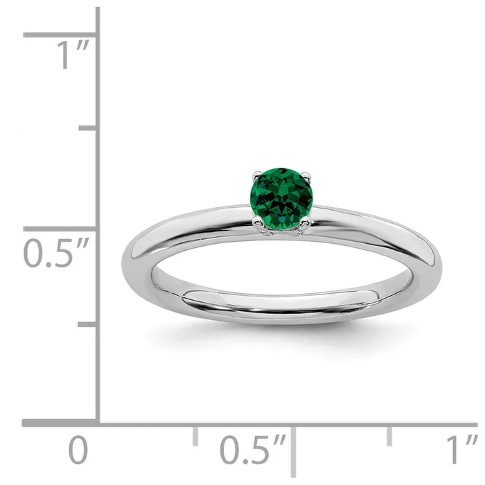 Rings Stackable Expressions Sterling Silver Stackable Expressions Rhodium Cr Emerald Ring QSK1903 Rings Stackable Expressions Sterling Silver Stackable Expressions Rhodium Cr Emerald Ring QSK1903