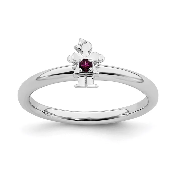Rings Stackable Expressions Sterling Silver Stackable Expressions Rhodium Rhodolite Garnet Girl Ring QSK1928 Rings Stackable Expressions Sterling Silver Stackable Expressions Rhodium Rhodolite Garnet Girl Ring QSK1928