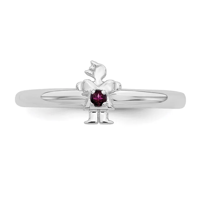 Rings Stackable Expressions Sterling Silver Stackable Expressions Rhodium Rhodolite Garnet Girl Ring QSK1928 Rings Stackable Expressions Sterling Silver Stackable Expressions Rhodium Rhodolite Garnet Girl Ring QSK1928
