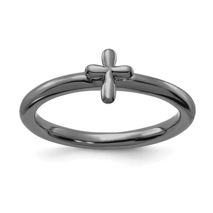 Rings Stackable Expressions Sterling Silver Stackable Expressions Rutheniumplated Cross Ring QSK2048 Rings Stackable Expressions Sterling Silver Stackable Expressions Rutheniumplated Cross Ring QSK2048