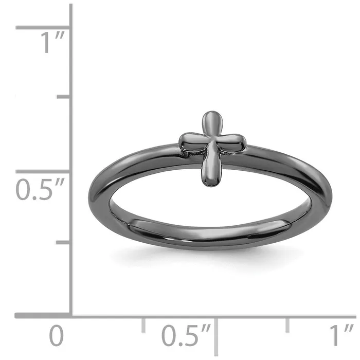 Rings Stackable Expressions Sterling Silver Stackable Expressions Rutheniumplated Cross Ring QSK2048 Rings Stackable Expressions Sterling Silver Stackable Expressions Rutheniumplated Cross Ring QSK2048