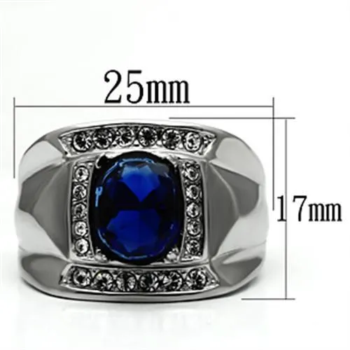 Rings TK699 High polished no plating Stainless Steel Ring with Synthetic Synthetic Glass in Montana Alamode